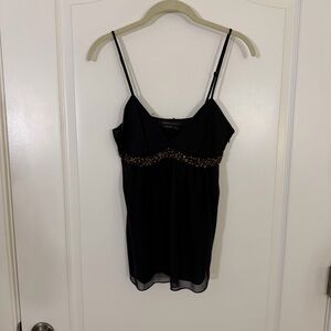 BCBGMaxAzria Black Camisole with Embellished Detail